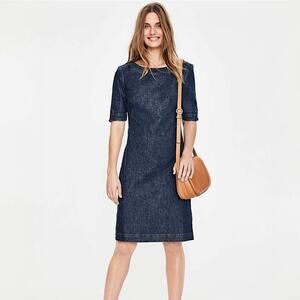 Boden Dark Blue Denim Midi Dress